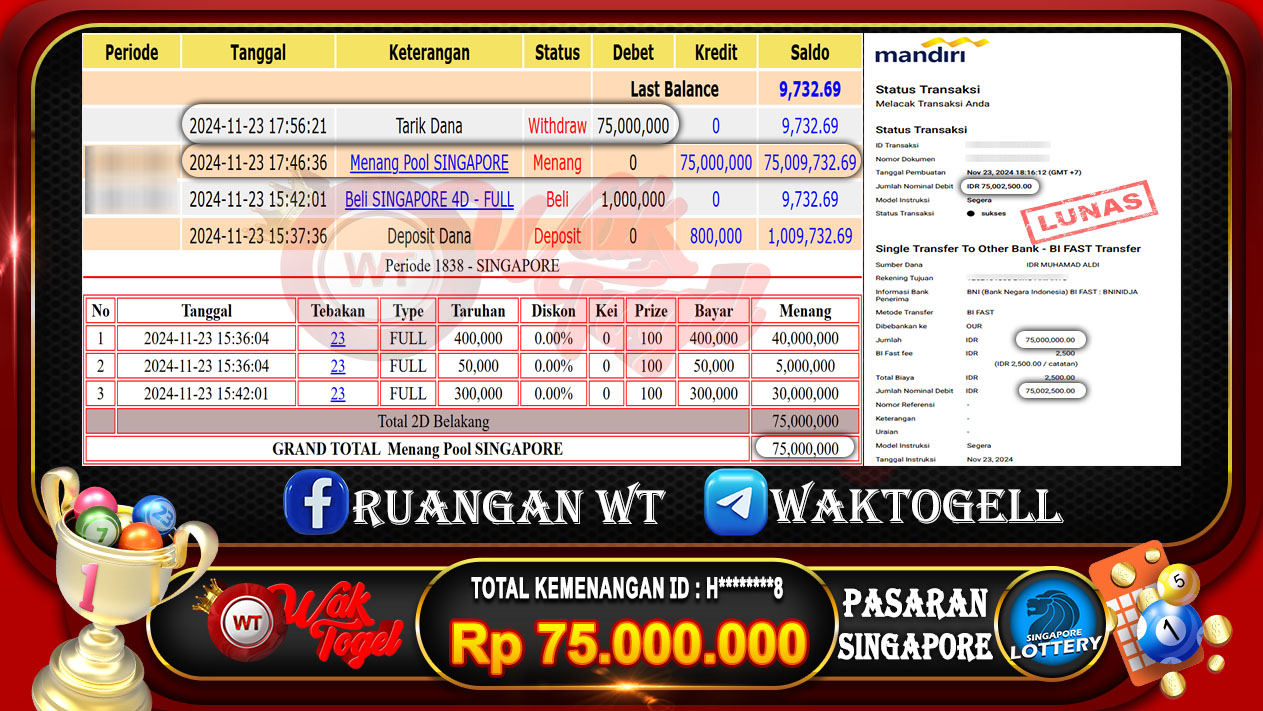 BUKTI PEMBAYARAN SINGAPORE WAKTOGEL