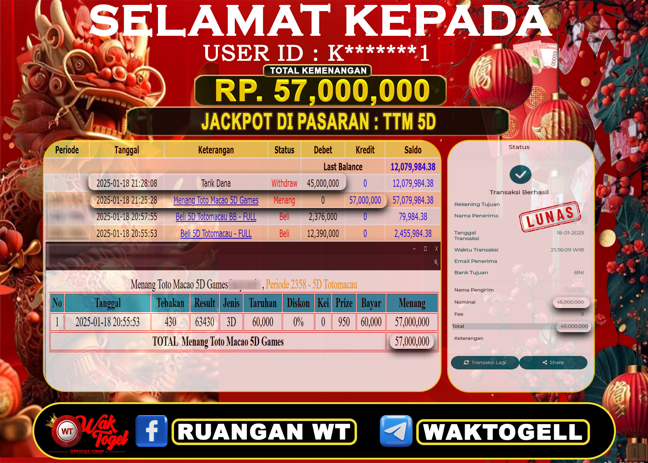 BUKTI PEMBAYARAN TOTO MACAU 5D WAKTOGEL