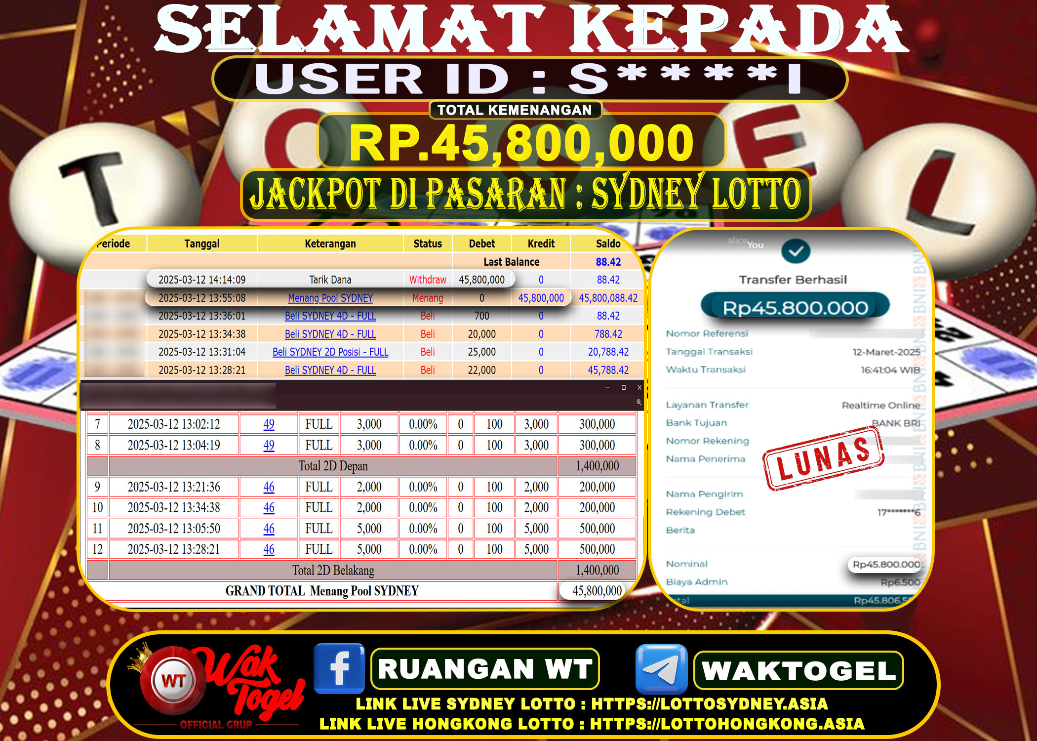 BUKTI PEMBAYARAN SYDNEY LOTTO WAKTOGEL