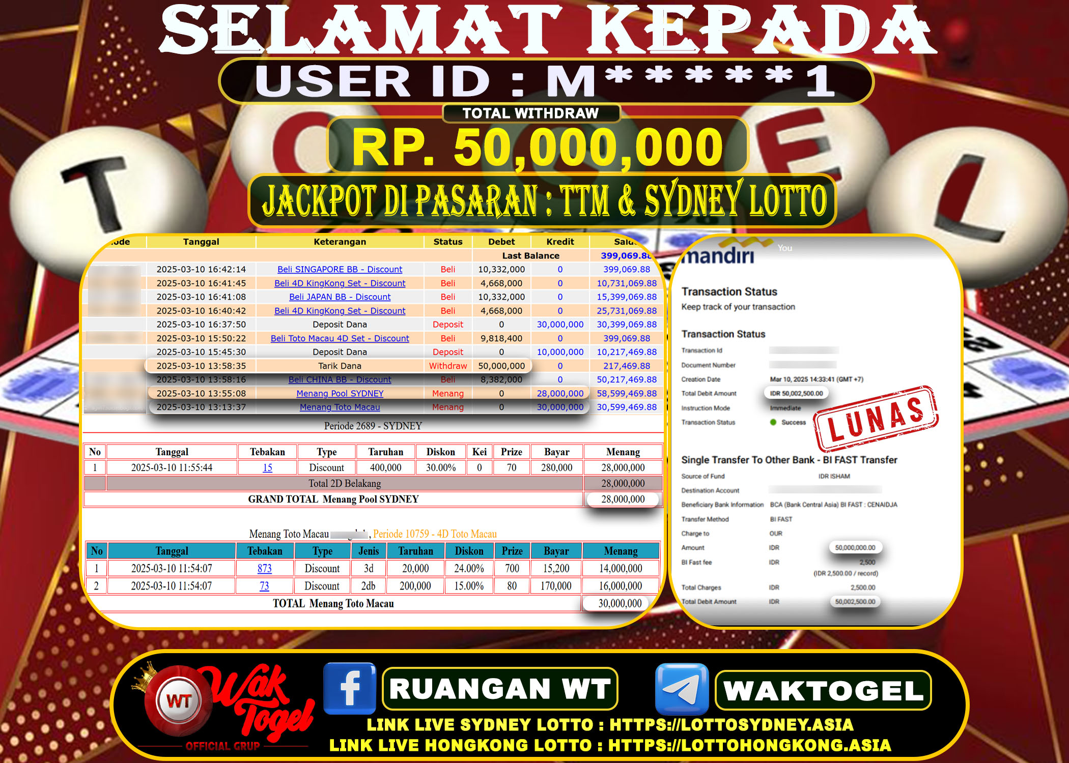 BUKTI PEMBAYARAN TOTO MACAU WAKTOGEL