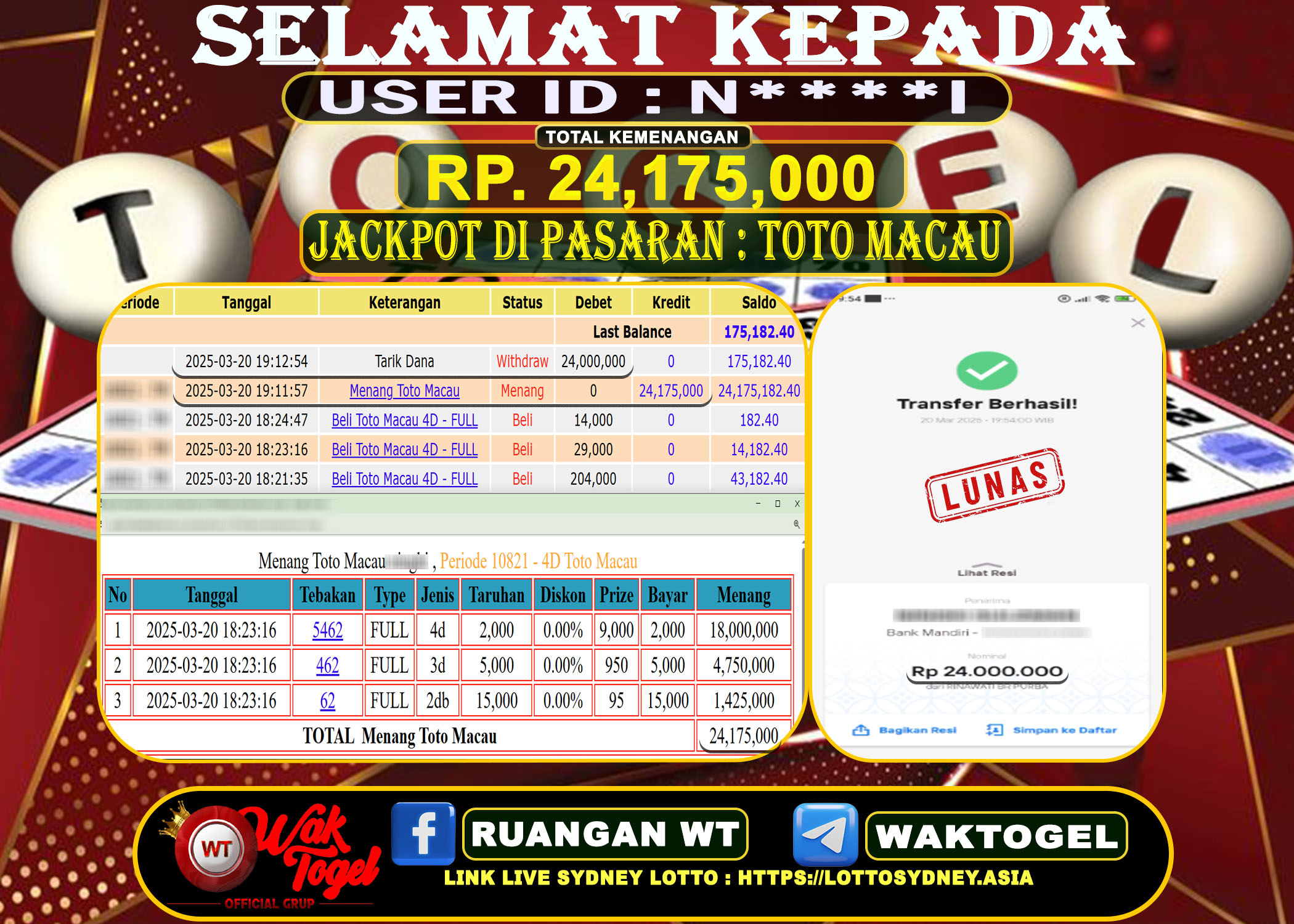 BUKTI PEMBAYARAN TOTO MACAU WAKTOGEL