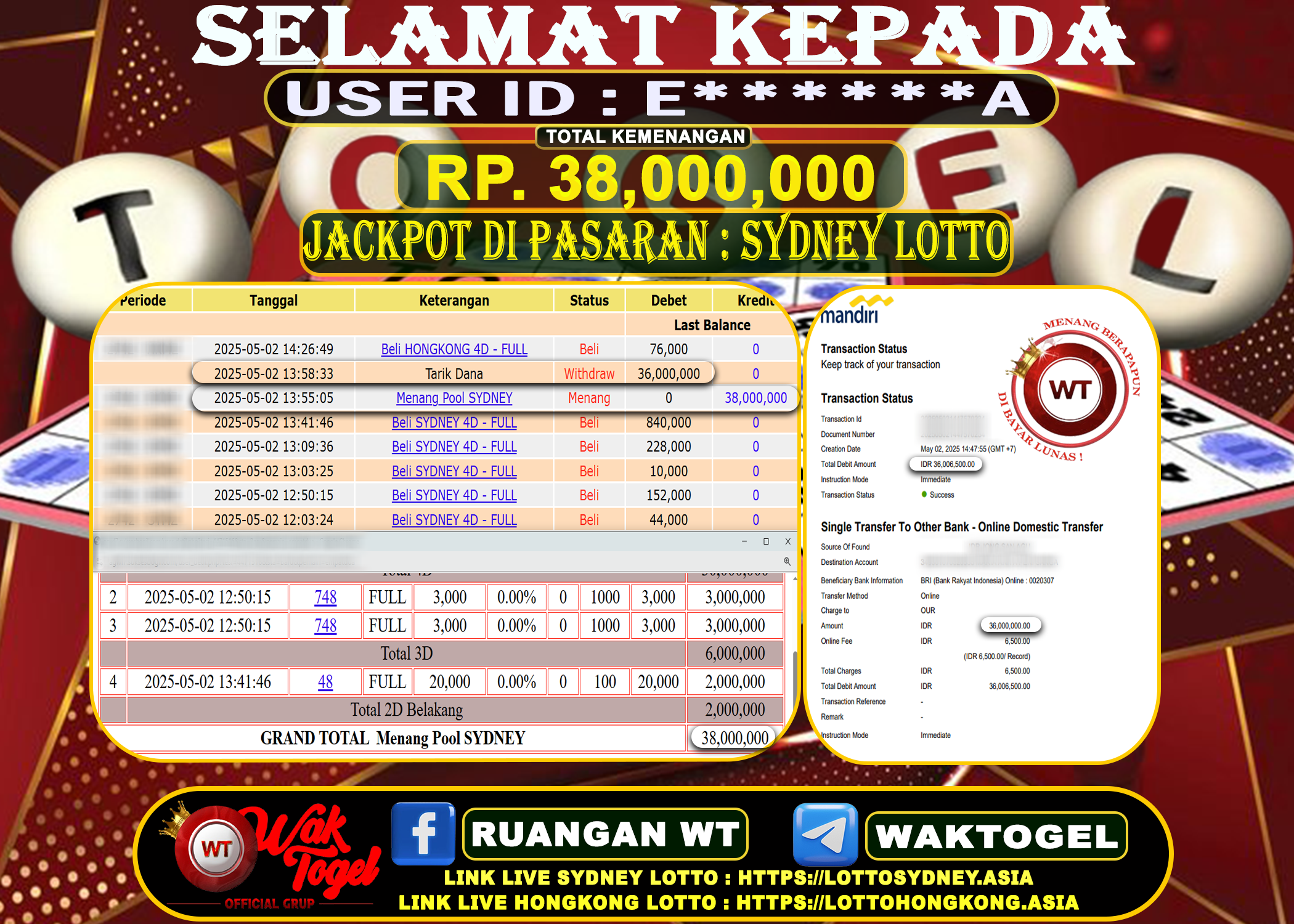 BUKTI PEMBAYARAN SYDNEY LOTTO WAKTOGEL