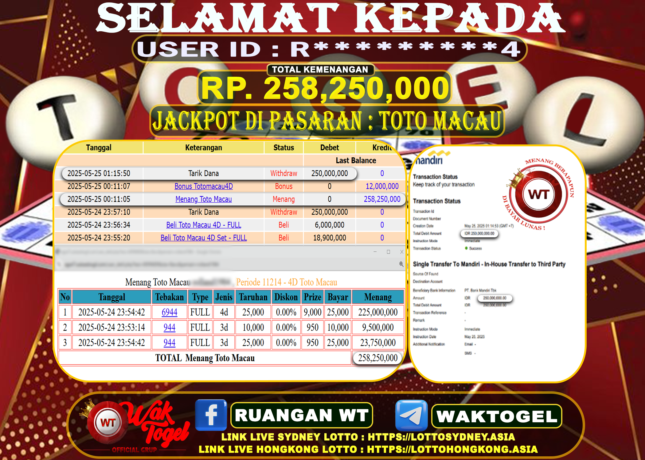 BUKTI PEMBAYARAN TOTO MACAU WAKTOGEL