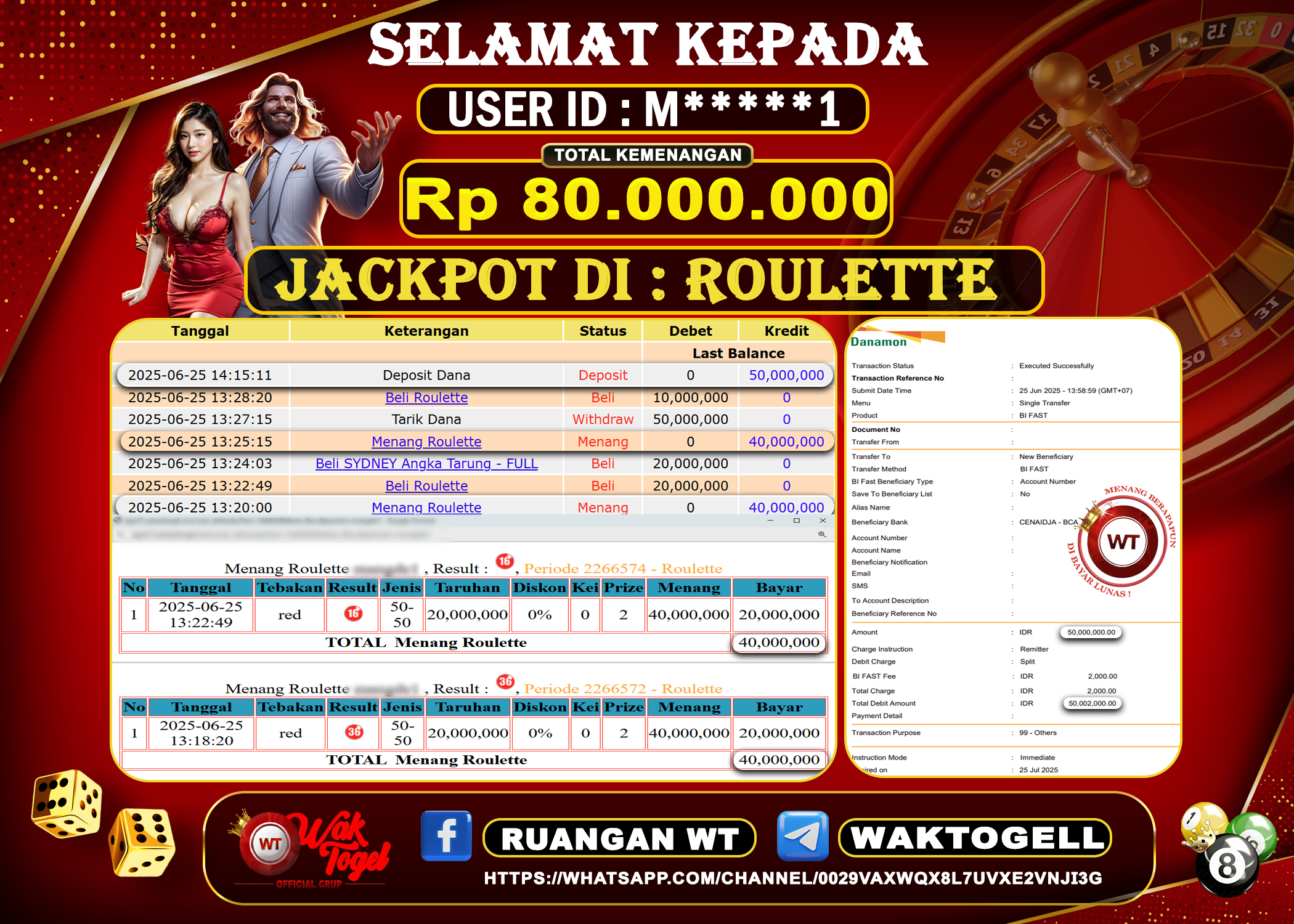 BUKTI PEMBAYARAN ROULETTE WAKTOGEL