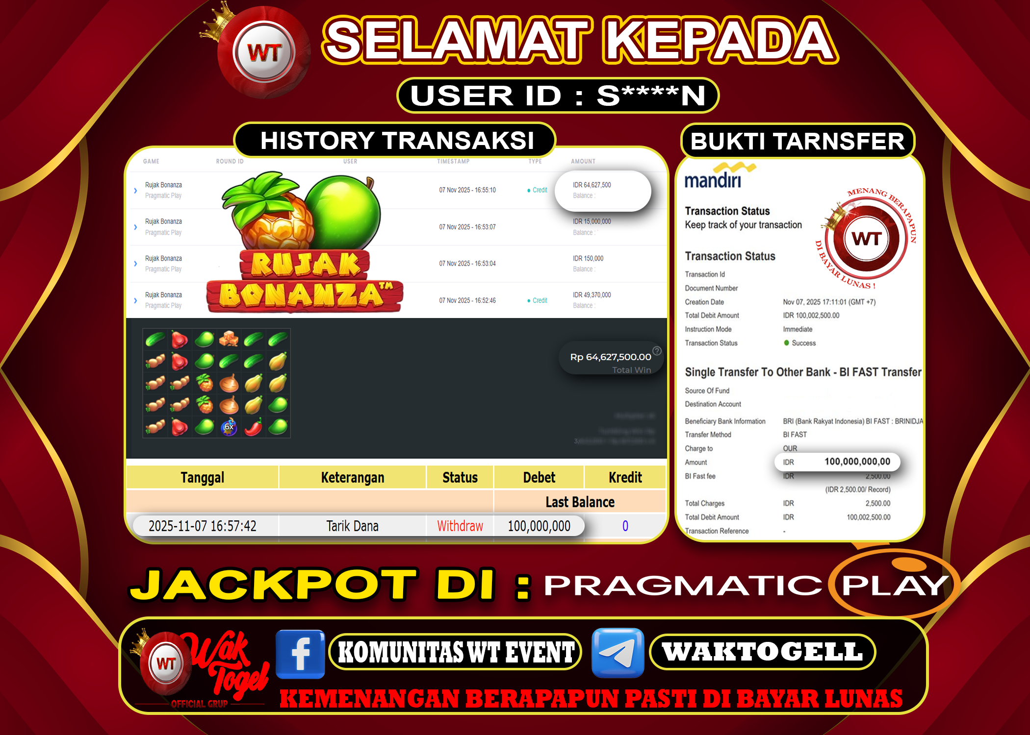 BUKTI PEMBAYARAN SLOT WAKTOGEL