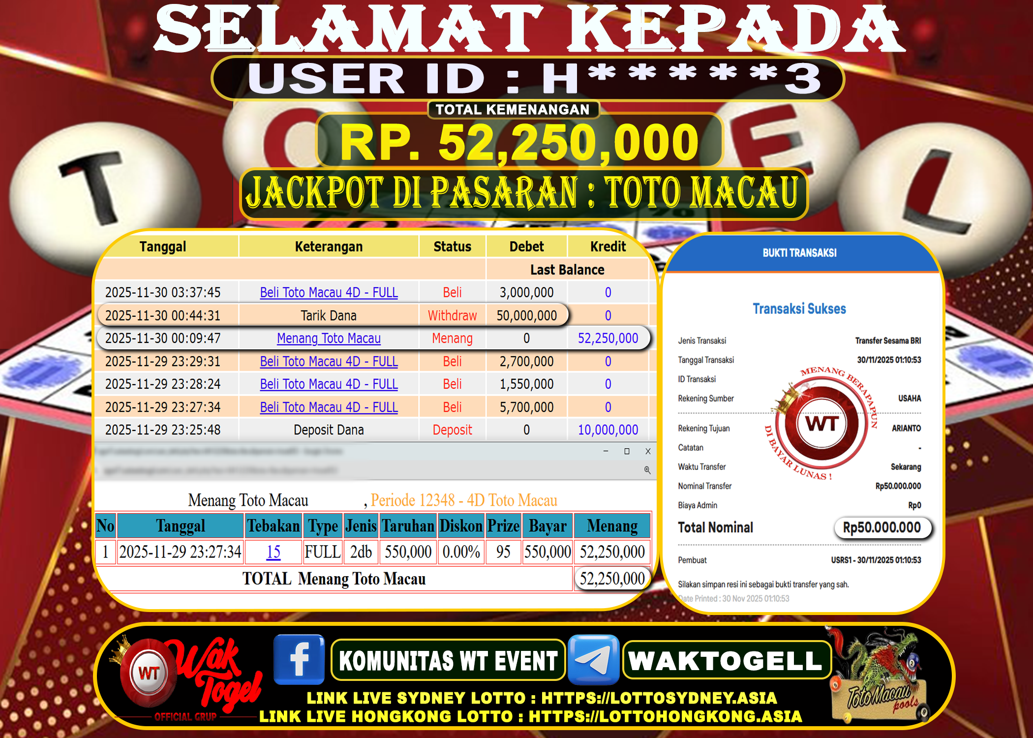 BUKTI PEMBAYARAN TOTO MACAU WAKTOGEL