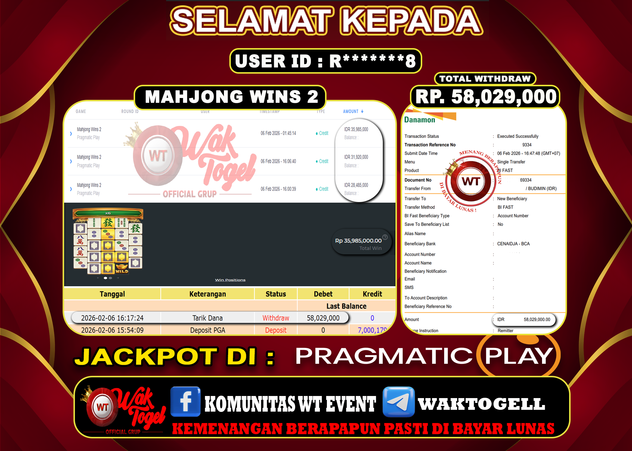 BUKTI PEMBAYARAN SLOT WAKTOGEL